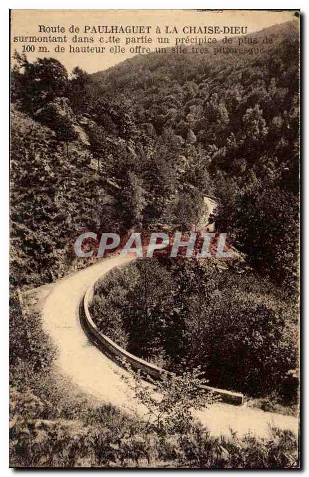 Route de Paulhaguet à La Chaise-Dieu — site pittoresque surmontant un précipice de plus de 100 m — éditeur non visible