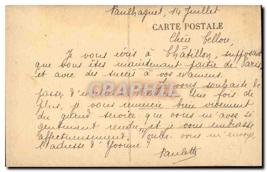 Route de Paulhaguet à La Chaise-Dieu — site pittoresque surmontant un précipice de plus de 100 m — éditeur non visible — Verso