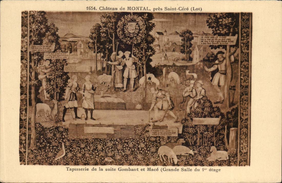 Château de Montal, près Saint-Céré (Lot) — Tapisserie de la suite Gombaut et Macé (Grande Salle du 1er étage) — Éditeur : Librairie Vaugel, Saint-Céré (Lot)