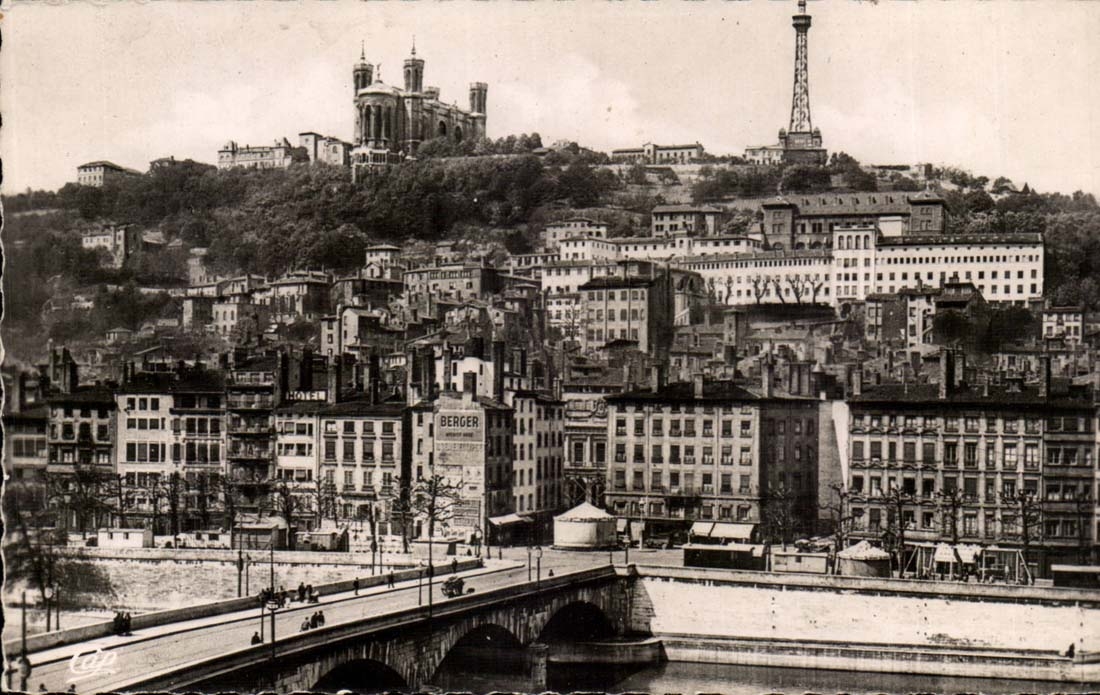 Lyon - Pont du Change et Coteau de Fourviere - CPA 