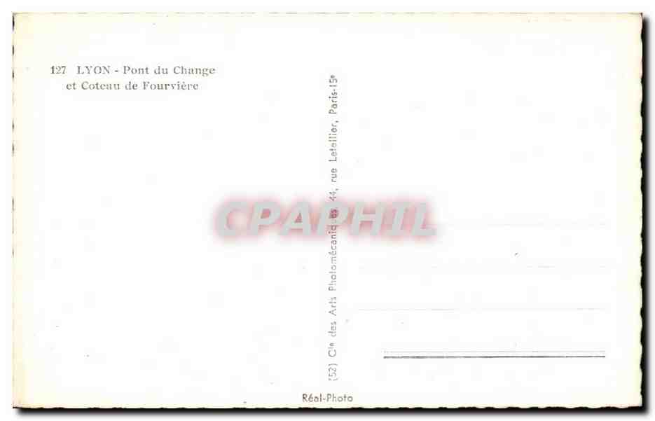Lyon - Pont du Change et Coteau de Fourviere - CPA  — Rückseite