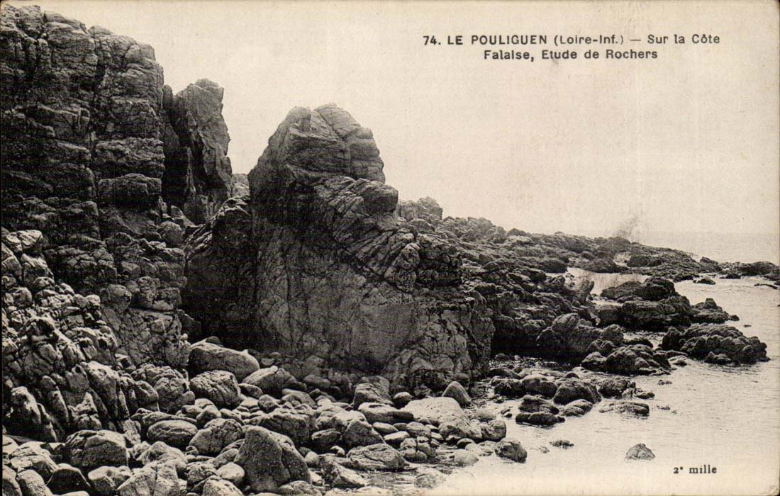 Le Pouliguen - Sur la Cote Falaise Etude de Rochers - CPA 
