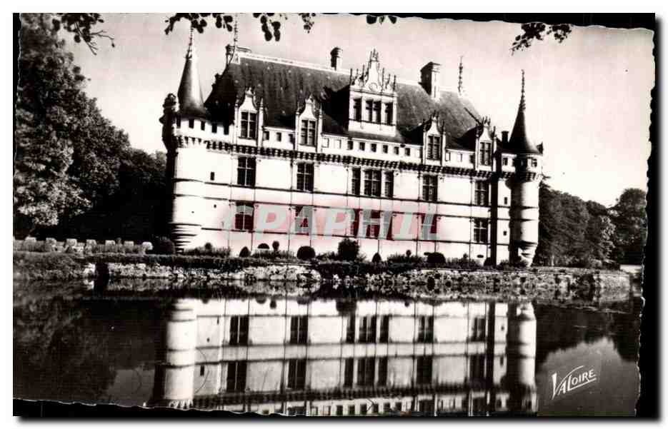 Val de Loire Azay le Rideau La Facade sud du Chateau et son reflet- CPA 