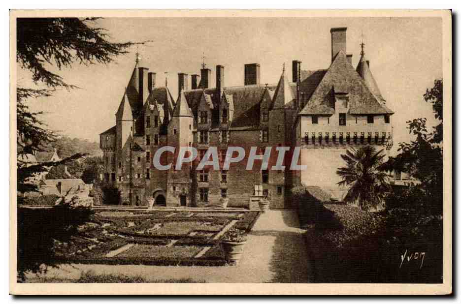 Chateau de Langeais XV siecle Facade sur les Jardins- CPA 