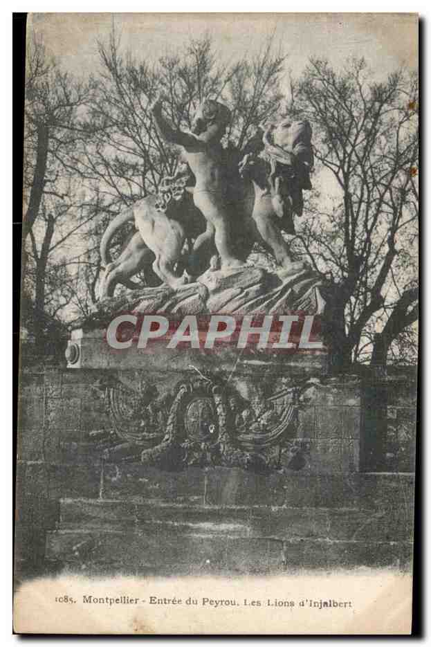 Montpellier - Entrée du Peyrou. Les Lions d'Injalbert