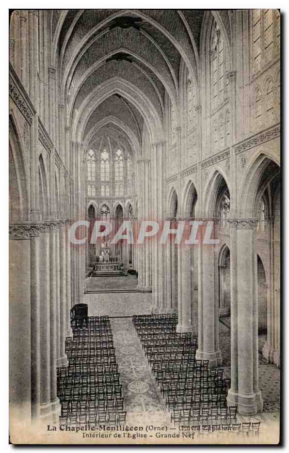CPA La chapelle Montligeon Interieur de l'eglise Grande nef