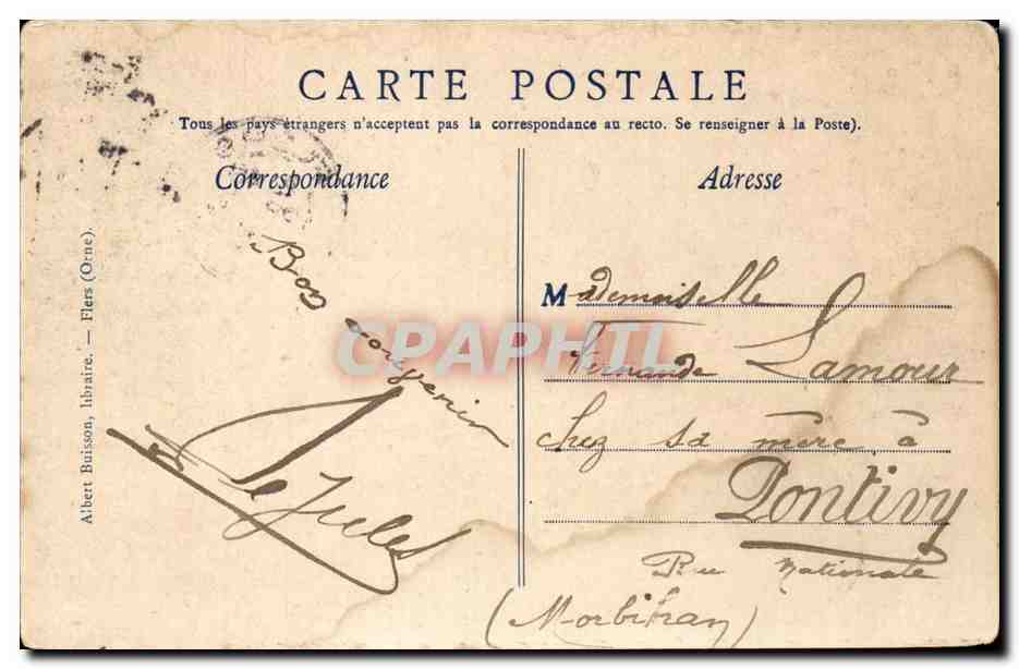 CPA Flers Le chateau vu de la pelouse La nuit — Rückseite
