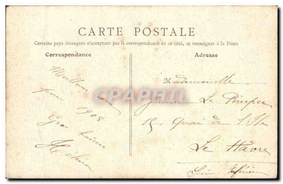 CPA Rouen Statue de Rollon — Verso