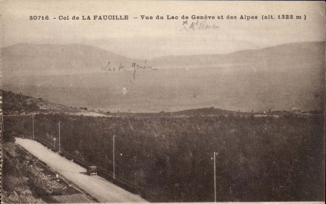 Suisse - Col de la Faucile Vue du Lac de Geneve et des Alpes alt 1323 - CPA 
