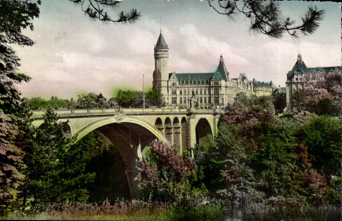 Luxembourg - Pont Aldolpha et Caisse d'Europe - CPA 