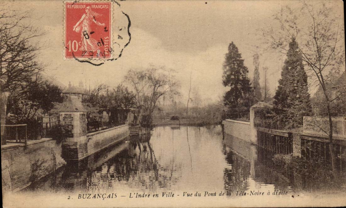 Buzanancais - L'Indre en ville Vue du Pont de la Tete Noire - CPA 