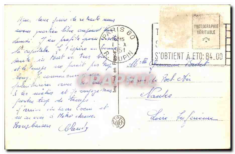Paris 8 - L'Arc e Triomphe et l'etoile - CPA  — Verso