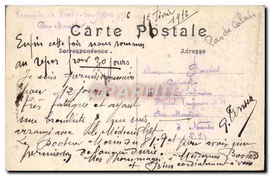 Pas de Calais Le Grande Guerre 1914 1915 Ce Qu'il reste de la ferme Berthonval - CPA  — Rückseite