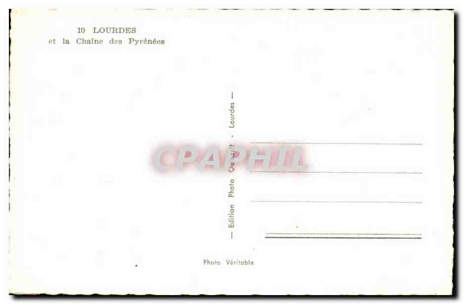 Lourdes - Centre des Pyrenees CPA  — Verso