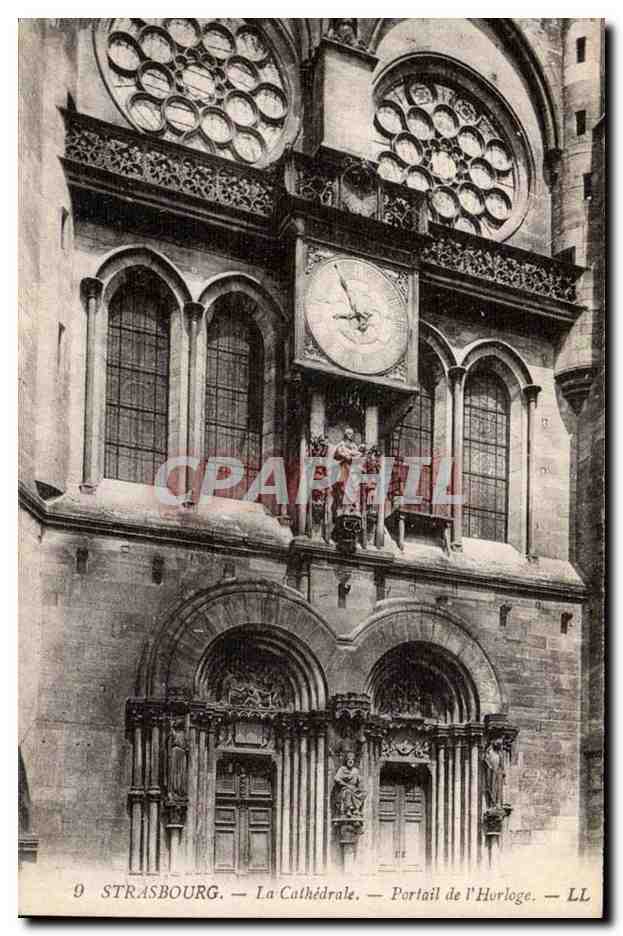 Strasbourg - la Cathedrale - Portail de L'Horloge CPA 