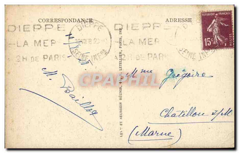 Dieppe - Le Chateau - CPA  — Verso