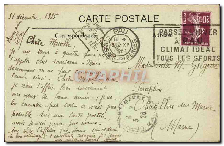 Les Pyrénées - Gédre Héas - Gerbats (alt. 2.220 m) et Mont-Perdu (alt. 3.352 m) de la Géla (alt. 2.849 m) — C.C. 76 — Reverso