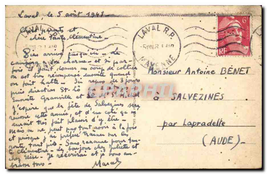 Laval - Le Jardin de la Perrine - CPA  — Rückseite