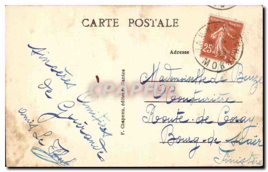 Guerande CPA La porte Saint Michel — Rückseite