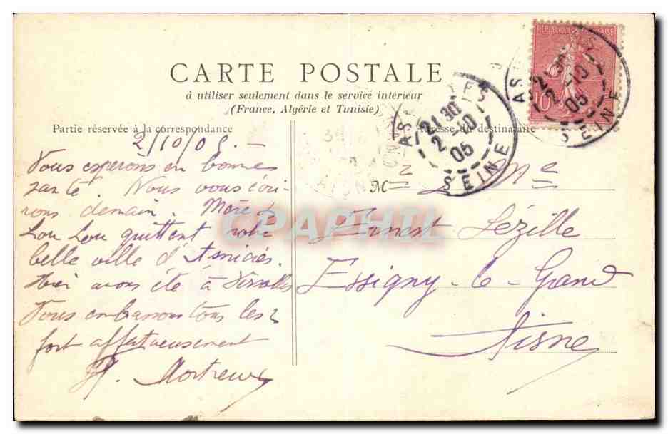 Chateau de Chantilly CPA Salle des gardes — Rückseite
