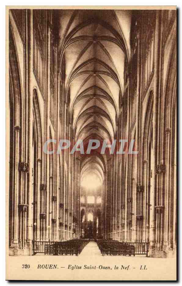 Rouen CPA Eglise Saint ouen la nef