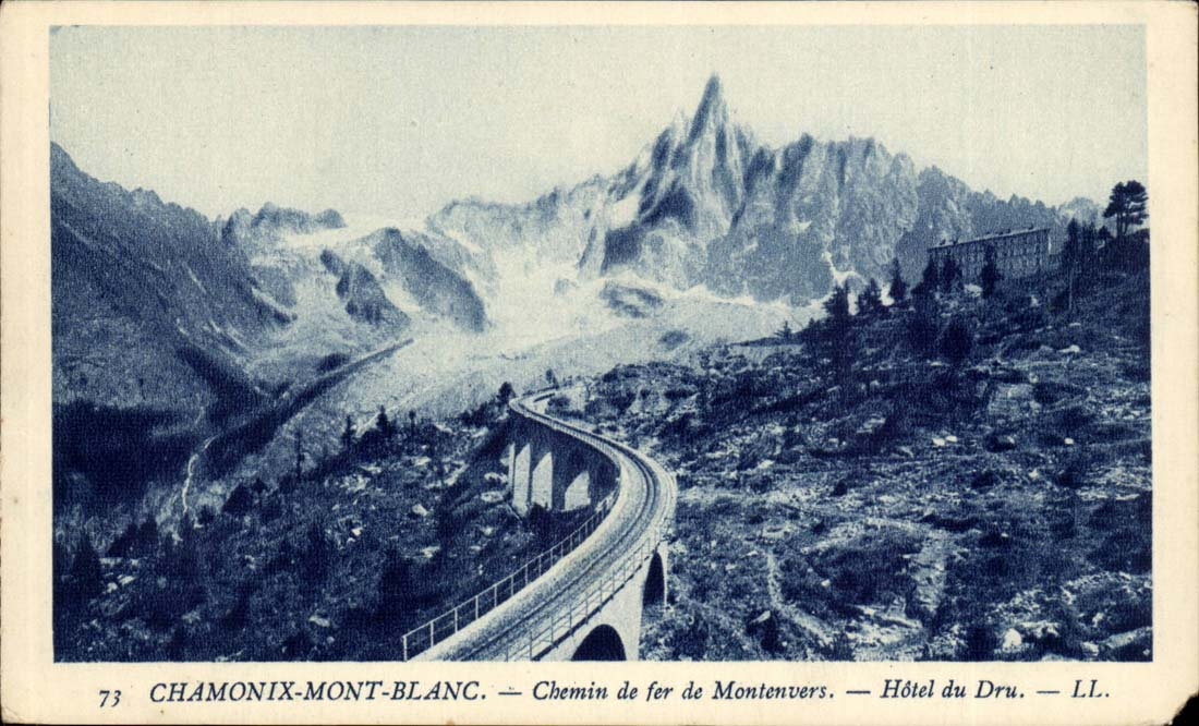 Chamonix Mont Blanc CPA Chemin de fer de Montenvers Hotel du Dru