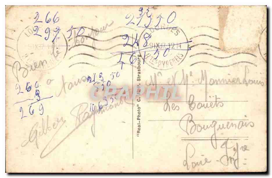 Lourdes CPA les piscines et le Gave — Verso