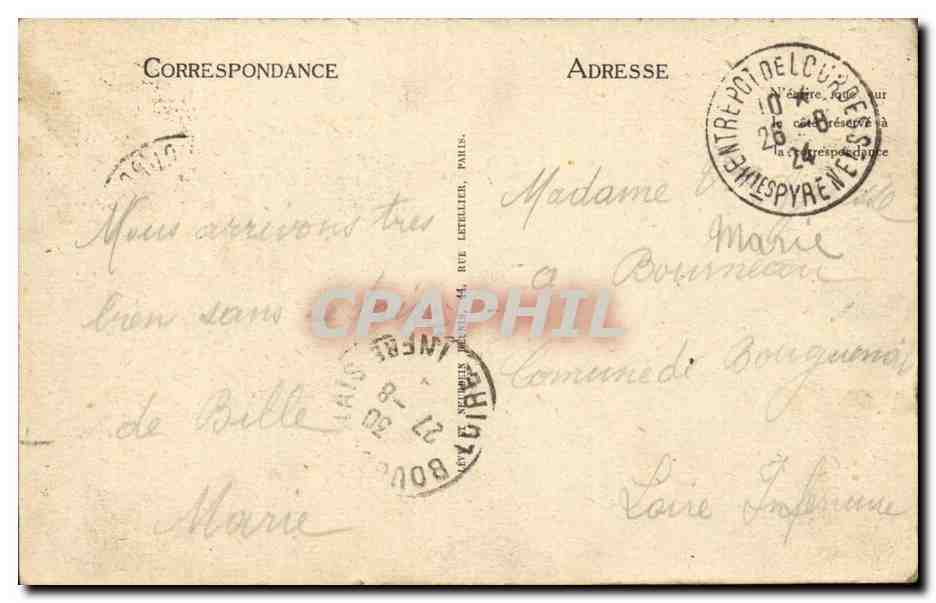Lourdes CPA La basilique et le Gave — Verso