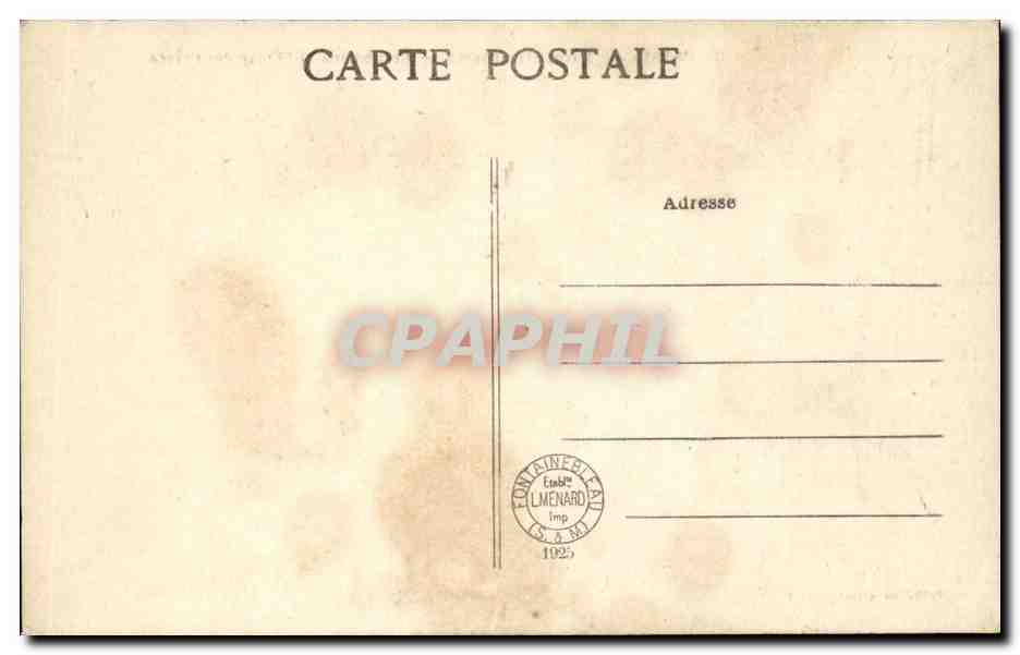 Palazzo di Fontainebleau — Il Castello e il Lago delle Carpe — Imp. Lmenard — Verso