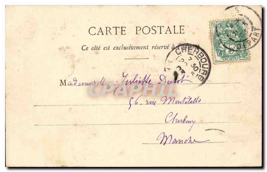 Paris CPA Palais de Justice Place Dauphine — Rückseite