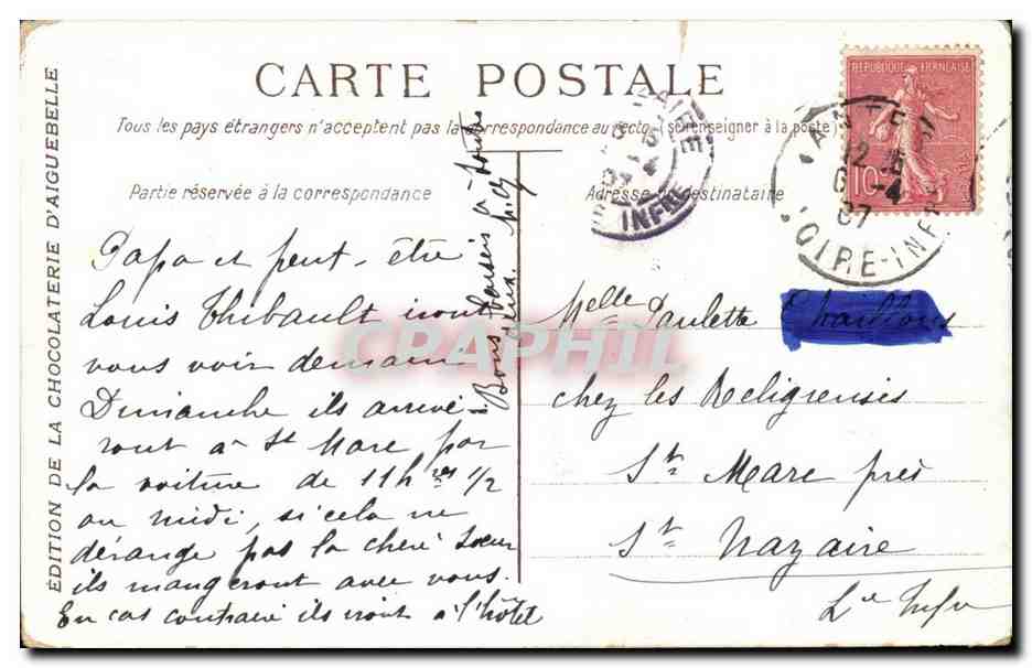 CPA Fantaisie Moulin Mill — Verso