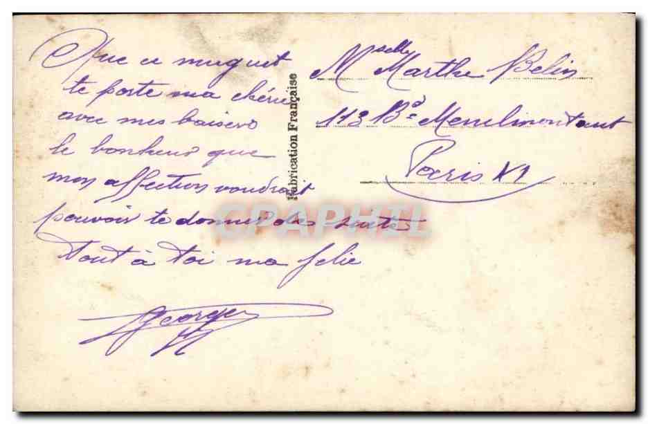 Paar — Porträt im künstlerischen Stil — Porte Bonheur, Nr. 4497 — Rückseite