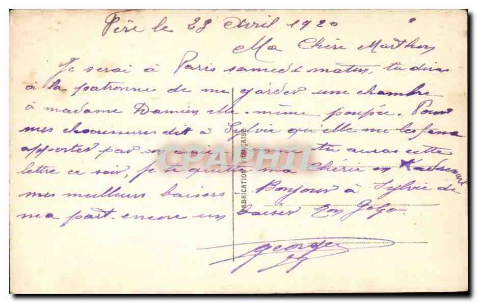 CPA Fantaisie Vers le reve des amoureux mysteres  — Verso