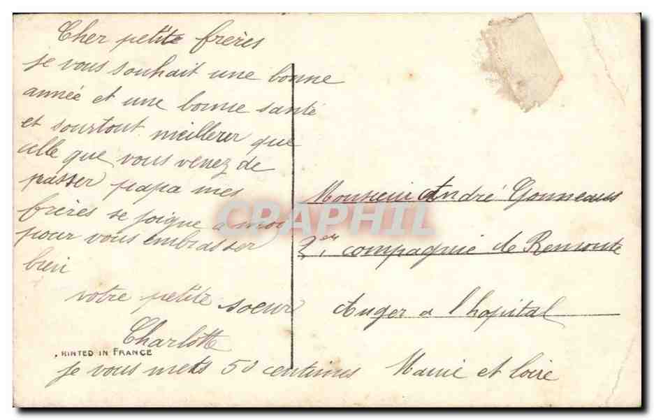 CPA Fantaisie Bonne anne Femme et chien — Verso