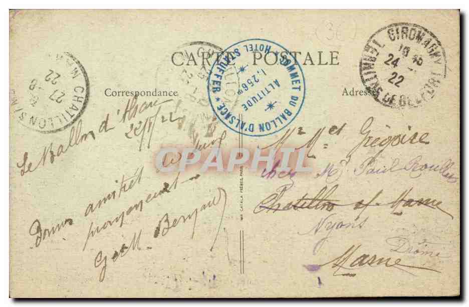 Ballon d'Alsace — Défilé des Roches du Cerf, la Papeterie — Les Vosges Illustrées n°66 — Back