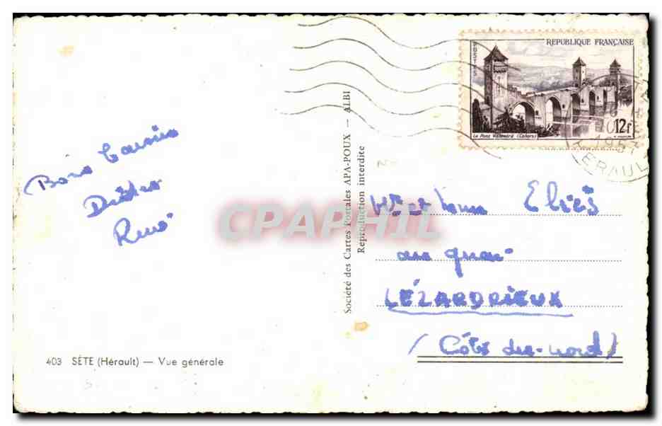 Sete CPA Vue generale — Rückseite