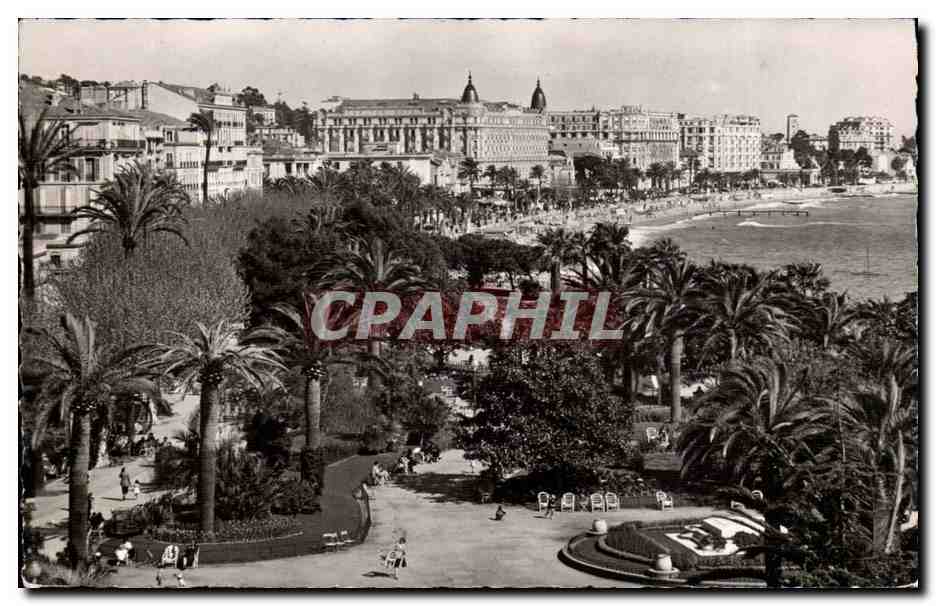 Cannes CPA Les jardins et les hotels de la croisette