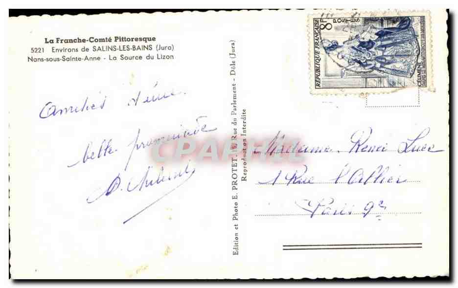 La Source du Lizon — Nans-sous-Sainte-Anne (Jura) — Édition E. PROTET — Reverso