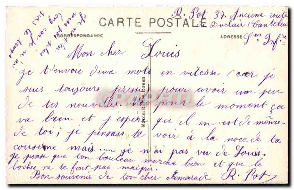 Bon Secours CPA l'eglise Notre DAme et le monument jeanne d'arc — Rückseite