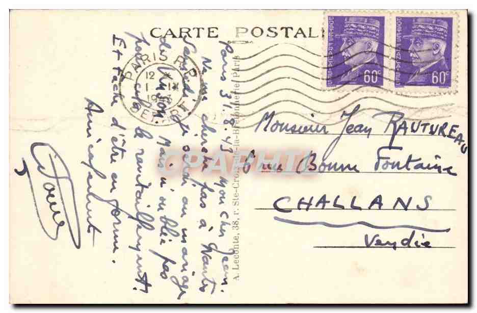 Paris CPA Arenes de Lutece — Rückseite