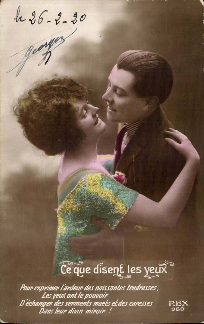CPA FAntaisie Femme Couple CE que disent les yeux