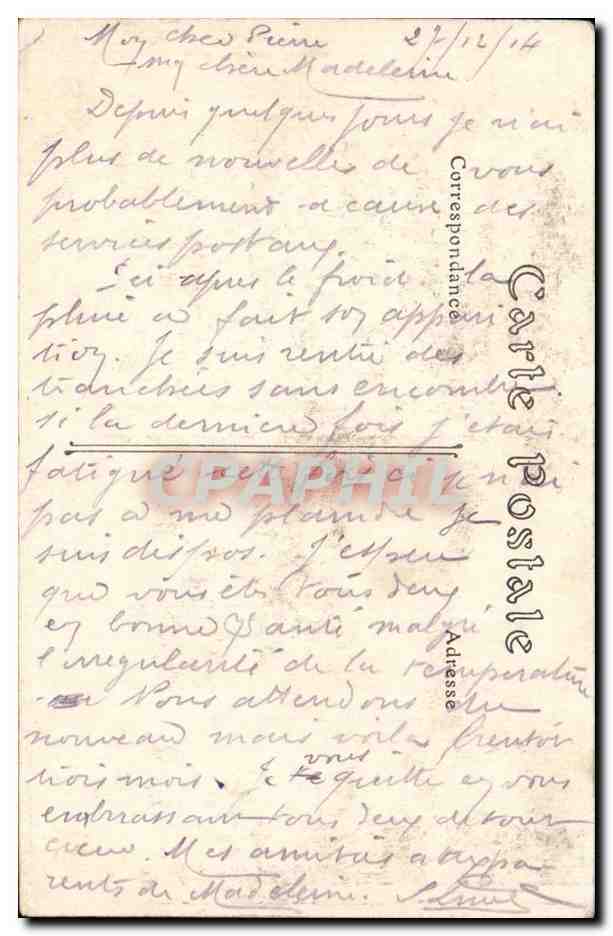 Bombardement de REIMS par les Allemands, le 18 septembre 1914 — Place Royale et Rue Colbert (état actuel) — Collection M. George, Reims — Verso