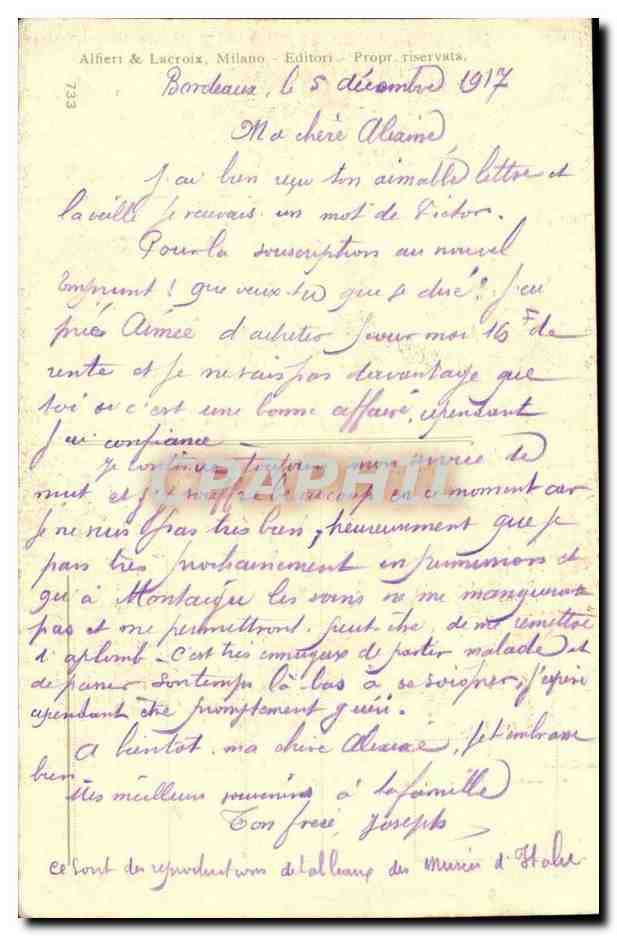CPA Pellegro Piola La Sacra Famiglia — Verso