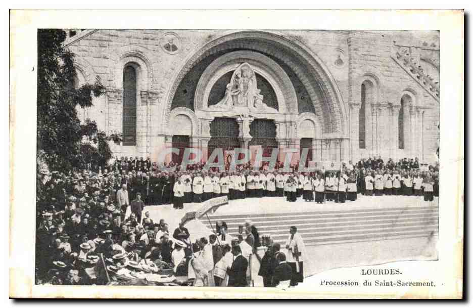 Lourdes CPA Procession du Saint Sacrement