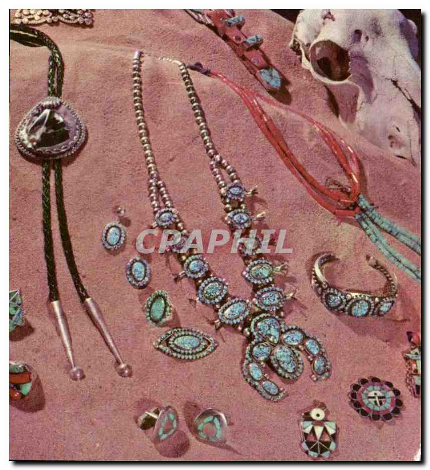 Etats Unis CPM GEnuine Indian made jewelry (bijoux indiens)