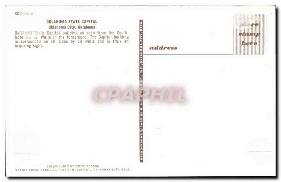 Etats Unis CPM Greetings from Oklahoma (petrole oil) — Back