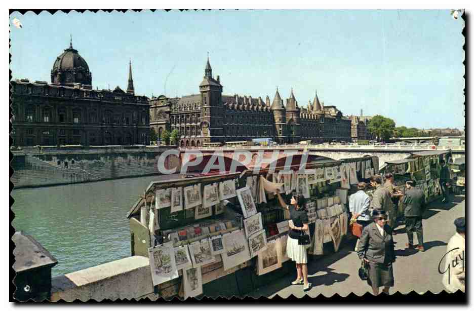 Paris et ses merveilles CPM Bouqinistes de la rive droite (library livres bibliotheque)