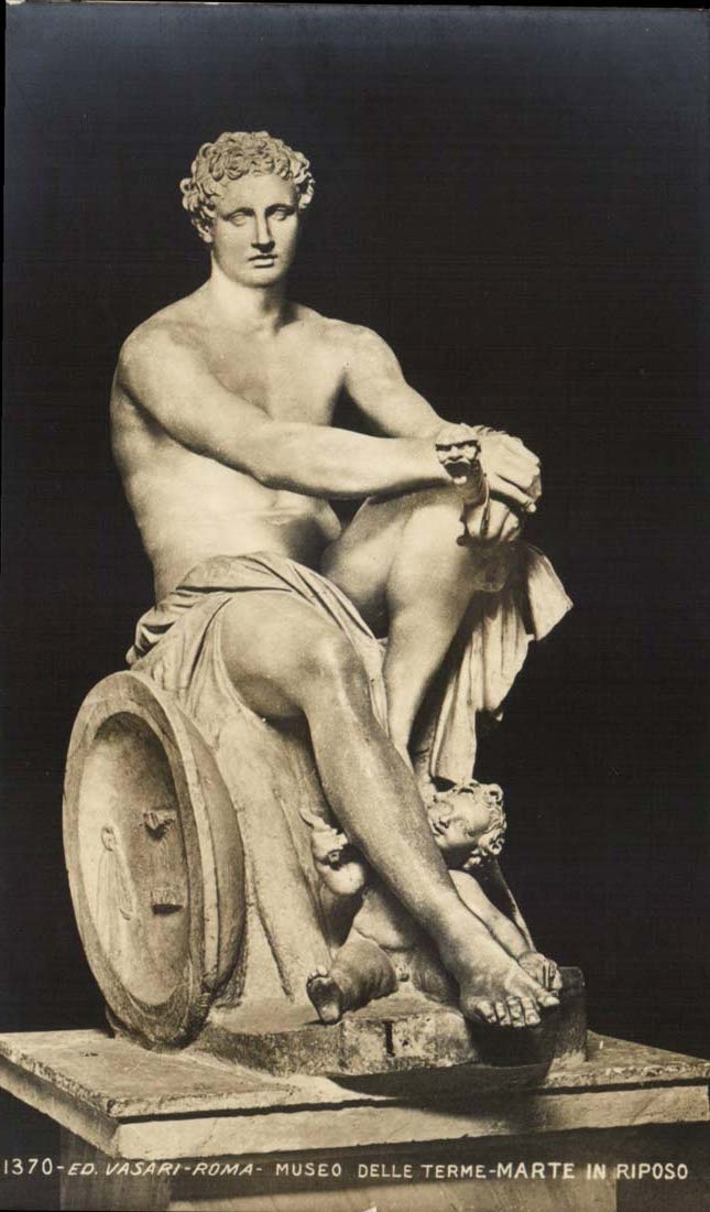 Marte en reposo — statue dans le Musée des Thermes — Édition Vasari, n° 1370