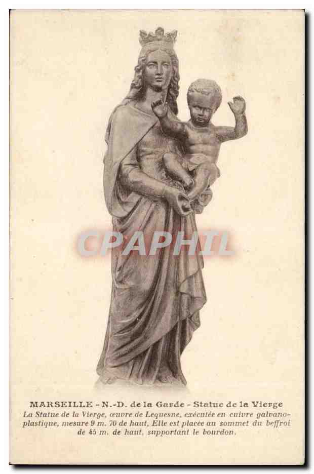 Marseille CPA ND de la Garde Statue de la vierge