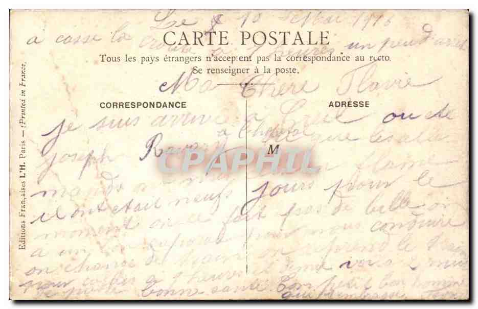 La guerre CPa Creil Les allemands incendiant l'ile  — Verso